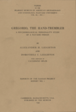 Gregorio, the Hand-Trembler: A Psychobiological Personality Study of a Navaho Indian