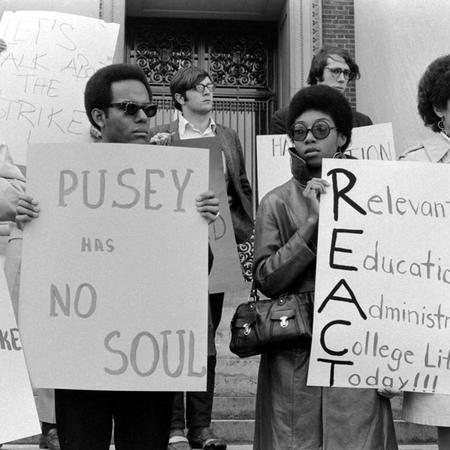 Members of the Harvard-Radcliffe Association of African and Afro-American Students (AFRO) March in Support of an Afro-American Studies Department