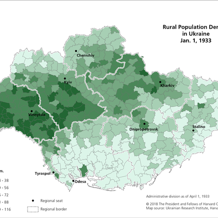 Map of Rural Population Density as of Jan. 1, 1933
