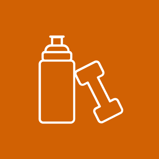 water bottle and dumbbell icon