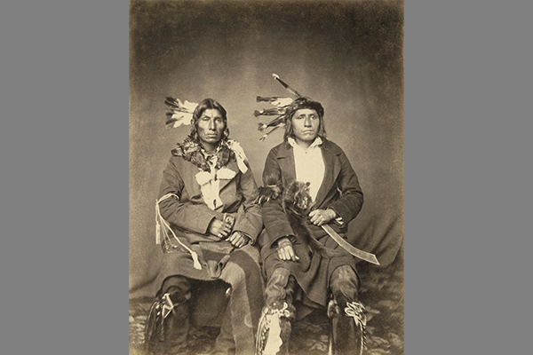 Little Crow (Che-tan-wa-ku-te-a-ma-na or Hawk that Hunts Walking), 1810-1863, and His Own Thunder (Wa-kin-yan-to-wa), both of Mdewakanton Dakota Nation.