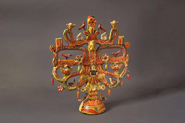 ceramic day of the dead tree of life candelabra.