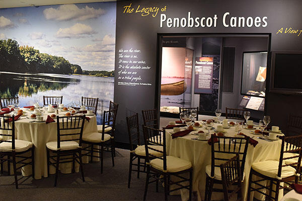 penobscot gallery with tables for event.