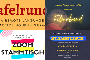 Posters for Harvard German Club gatherings