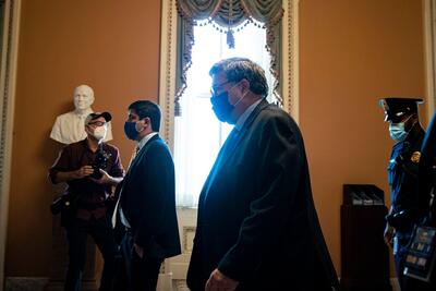 Wm Barr at Capitol with mask