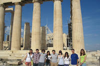 Interns at the Parthenon, photo by Ariana Cernius