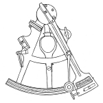 Black and white illustration of an octant.
