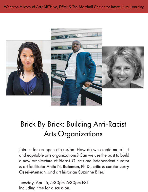 Poster for "Brick by Brick: Building Anti-Racist Arts Organizations"