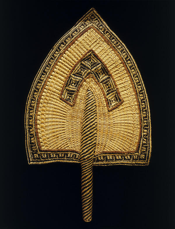 Woven fan from the Marshall Islands. Gift of Alexander Agassiz, 1900, 00-8-70/55574