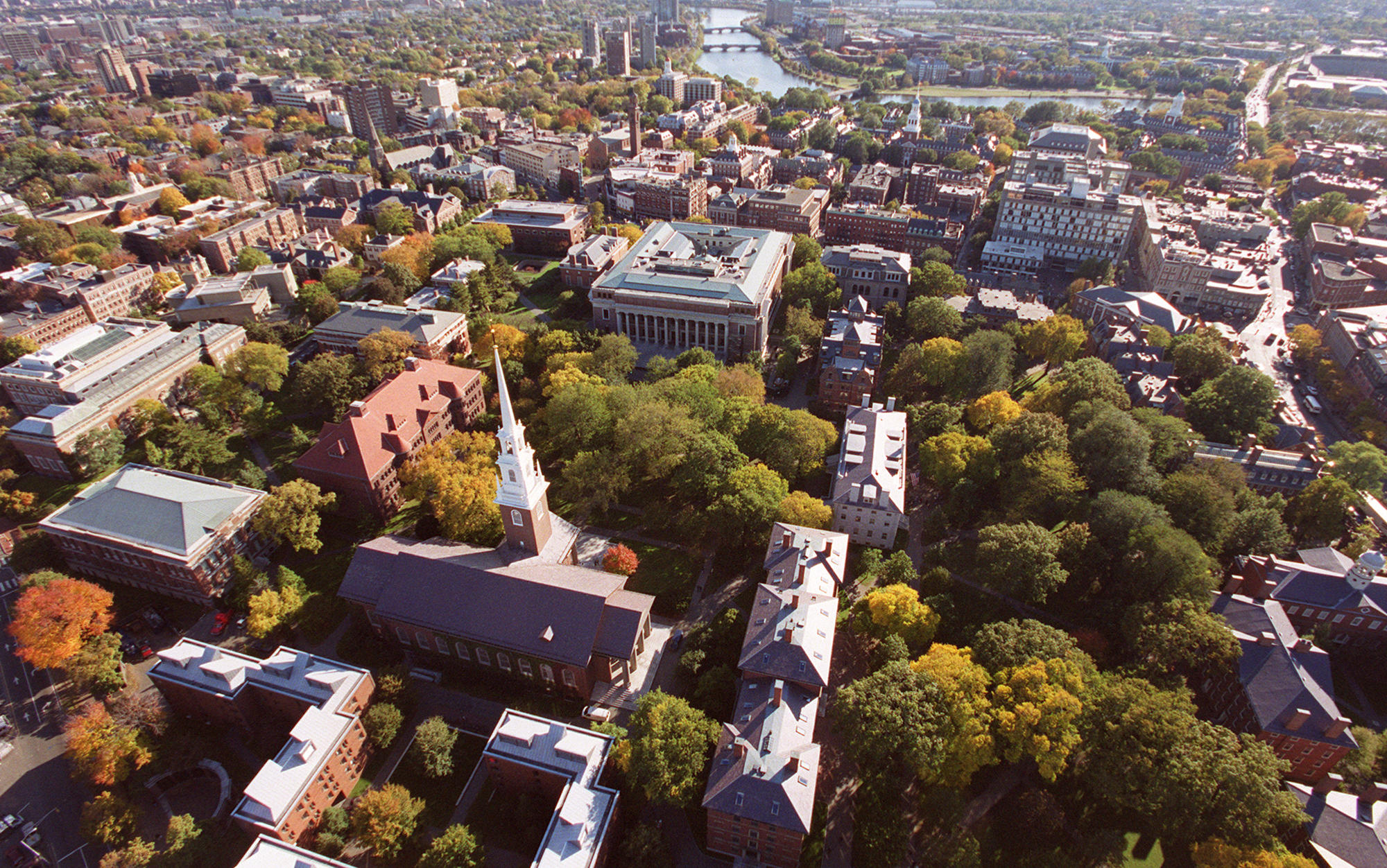 Aerial of Harvard landscape