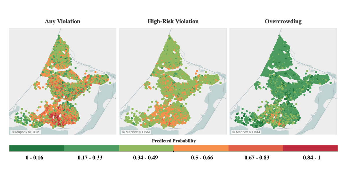 Heat maps side-by-side showing violations and overcrowding.