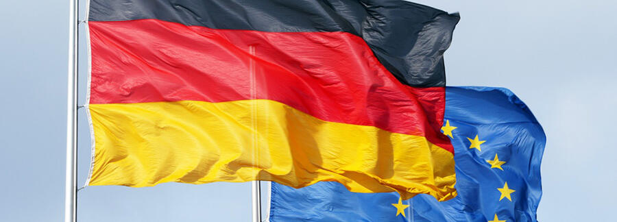 Germany and European Union flags
