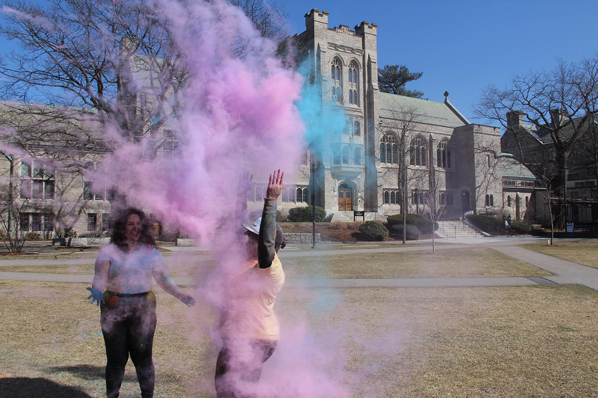 Students celebrate Holi on the HDS campus