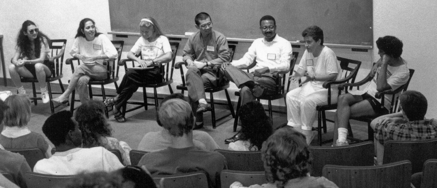 An HDS student panel in the early 1990s