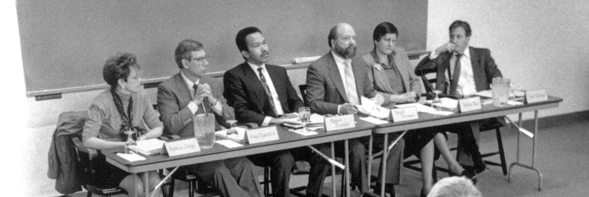 Panel of speakers at HDS in the early 1990s