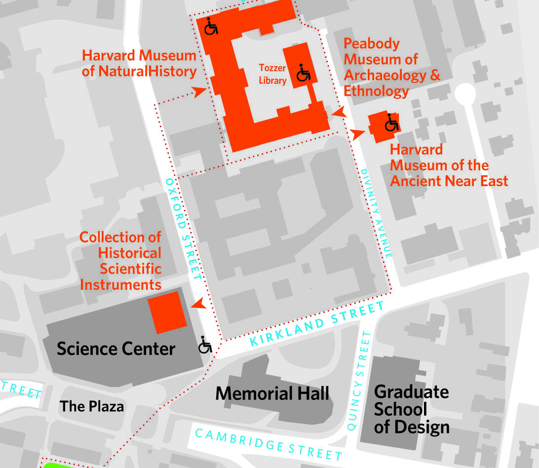 Detailed map of the four museums.