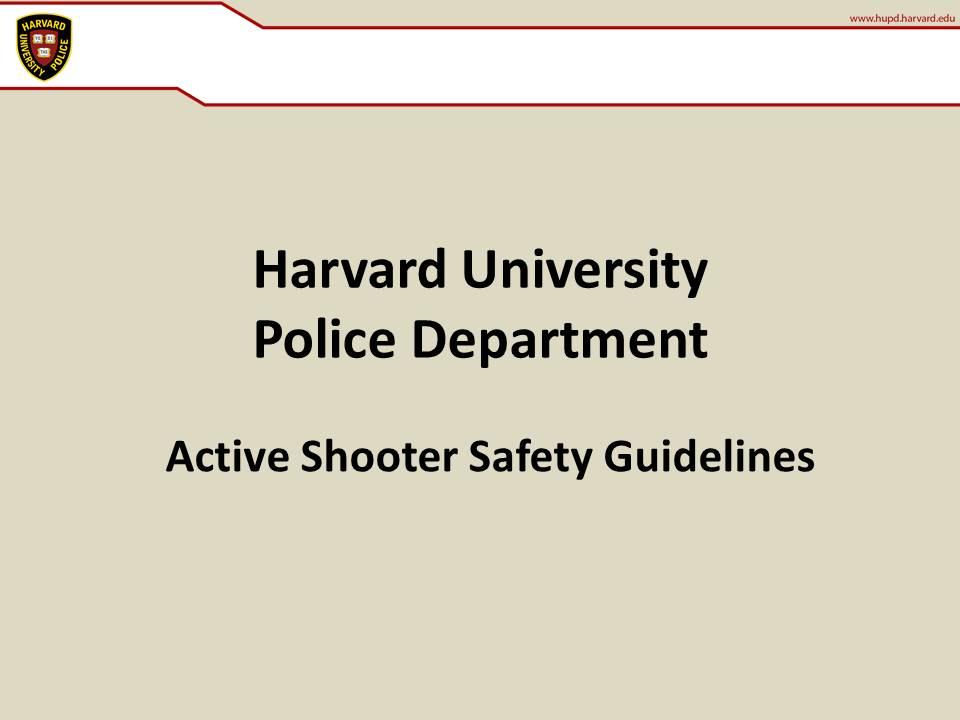 Active Shooter Safety Guidelines