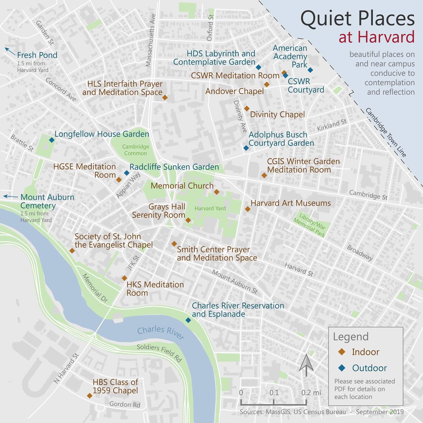 Quiet Places Map at Harvard