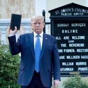 President Trump in front of St. John's in Washington, DC