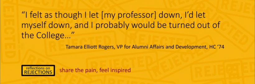 A quote by Tamara Rogers: "I felt as though I let [my professor] down, I'd let myself down, and I probably would be turned out of the College..."