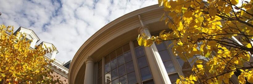picture of the Barker Center with a link to video of Maya Jenkins discussing college writing