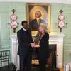 Justice Maraga and Dr. Gill greet each other at Wadsworth House