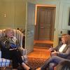 Margot Gill in conversation with Mayor Cruz in the Wadsworth House parlor