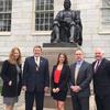 West Virginia delegation at the John Harvard statue in Harvard Yard