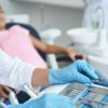 Stock photo of a dental professional with a patient